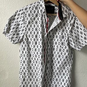 Short sleeve button down dress up shirt for men